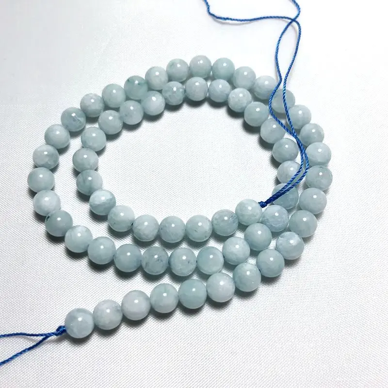

This is a 10mm size natural stone A grade aquamarine semi-finished ball for DIY Bracelet necklace earrings