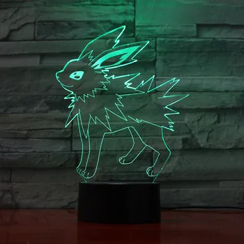 

Pokemon Go Jolteon Figure LED Nightlight for Child Birthday Gift Bedside Decorative Acrylic Lamp Decor Night Lamp USB Jolteon