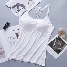 Bomusue нагрудный Мягкий Слинг жилет Женское Нижнее Белье для сна кружевной топ на бретелях регулируемый плечевой ремень накладные чашки для груди девушка