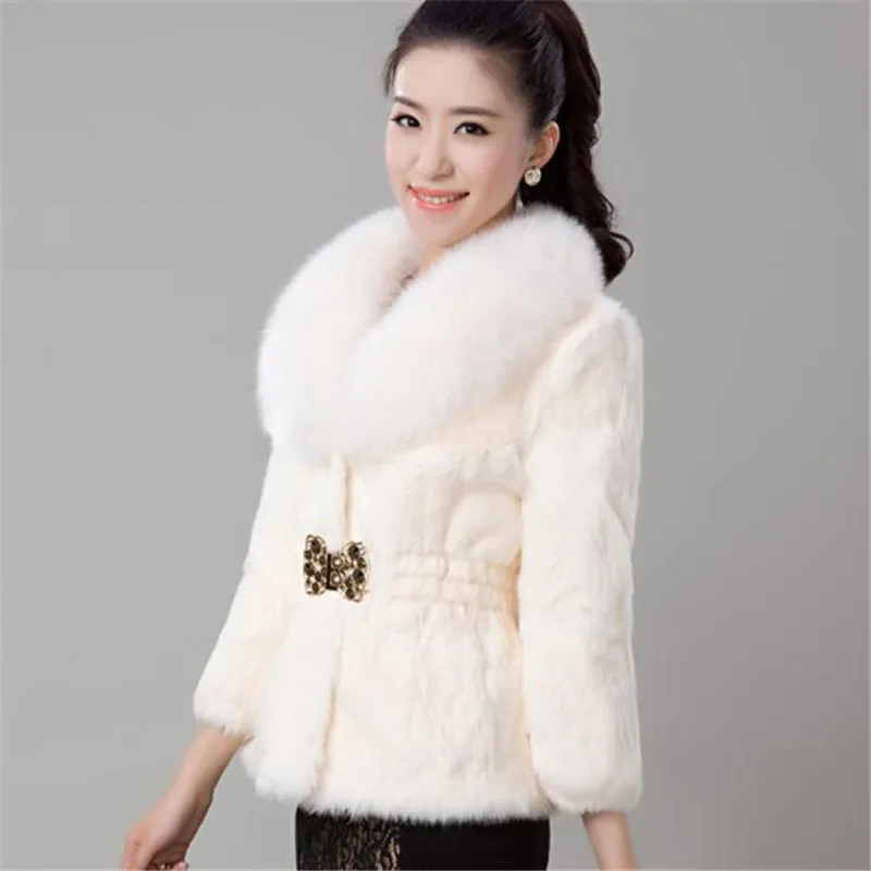 Стильные пальто из искусственного меха, утолщенная теплая верхняя одежда для женщин, длинный рукав, белый, черный, красный, винный цвета, размера плюс, 3XL, Зимняя Новая меховая куртка, пальто G871 - Цвет: white