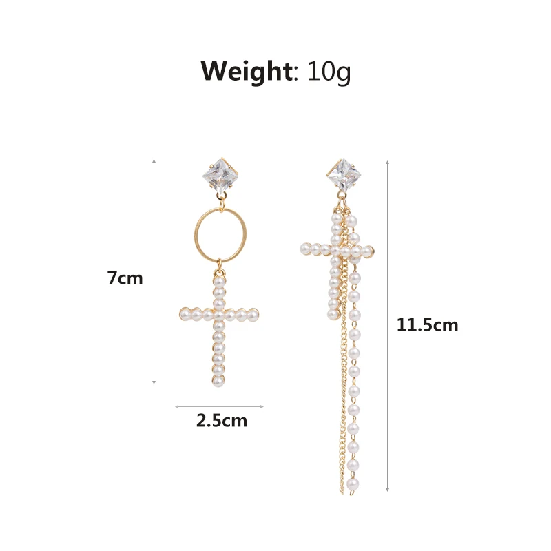 В Корейском стиле квадратные Стразы асимметрия, полностью покрытые жемчугом или бусинами крест Длинная кисточка, цепочка серьги в виде капель с Модный Круглый Кулон покрытый Для женщин ювелирные изделия 5B1037