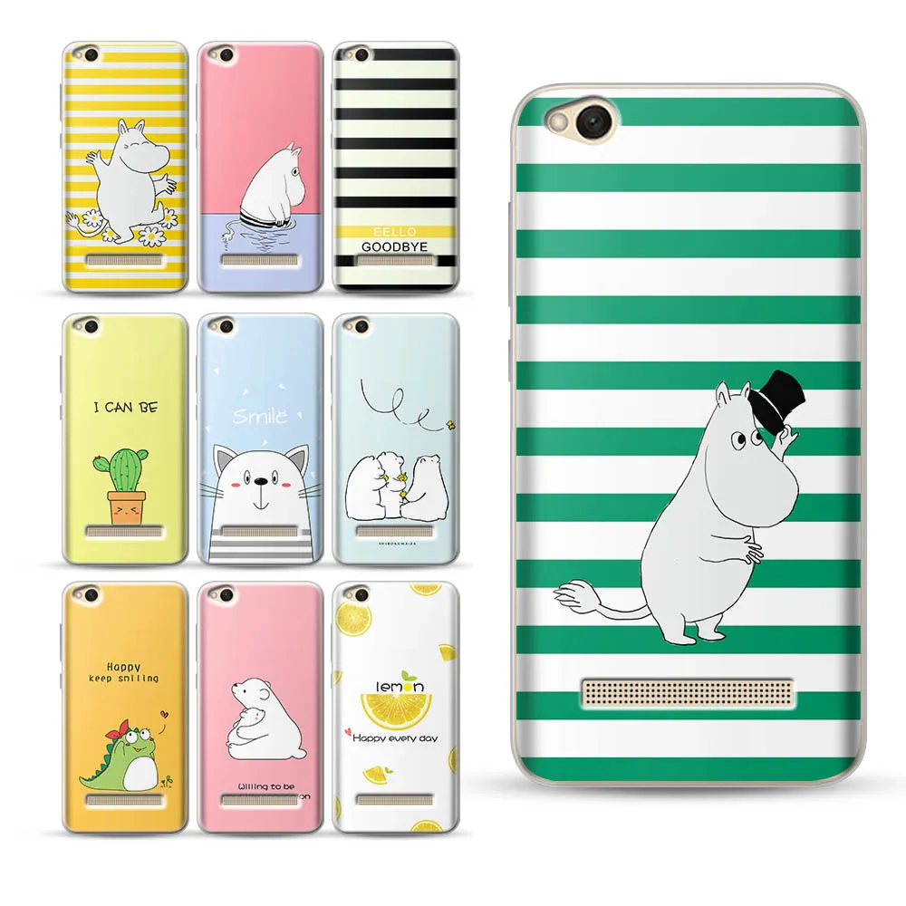 

For funda Xiaomi Mi 8 A1 Mi 5X Cute Hippo Case for Redmi 4X 5A 5Plus 5 Note 5 Bear Panda case for Redmi Note 4 4X 5A 5Plus Case