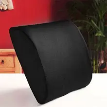 Comfortable Memory Foam Waist Pillow Slow Rebound Lumbar Pillow Cushion Office Relieve Pressure Car Waist Cushion Black