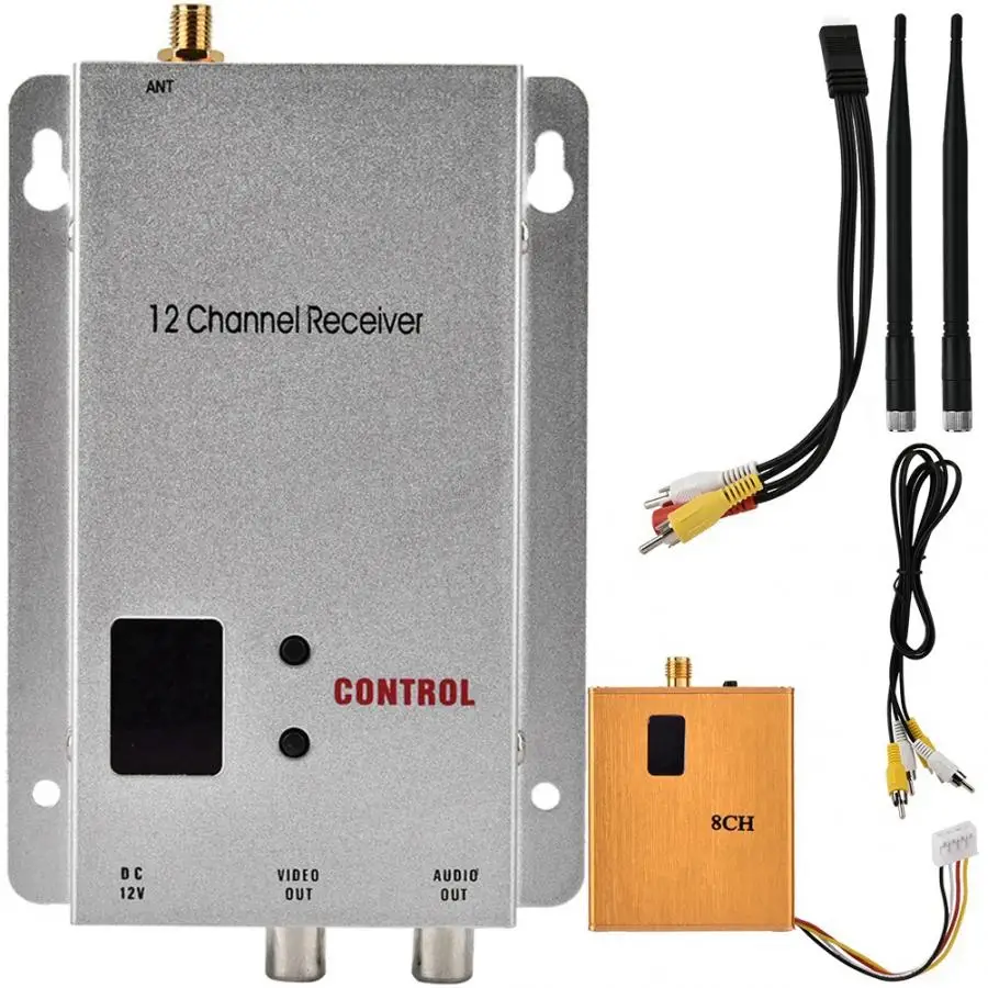 

1.2G 800MW Wireless Audio Video Transceiver CCTV Monitoring Transmitter & Receiver Kit 2019