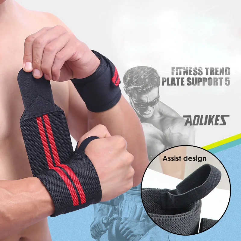 AOLIKES 1 шт. браслет для занятий тяжелой атлетикой Спортивные Профессиональные тренировочные повязки на руку поддержка запястья ремешки обертывания защита для спортзала фитнес