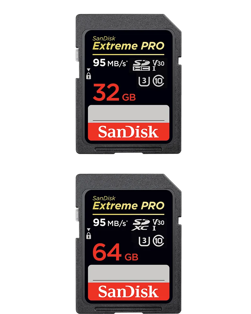 SanDisk Extreme PRO 64 GB 32 GB SD высокоскоростная карта 95 МБ/с. Class 10 карт памяти UHS-I U3 128 ГБ для камера; sd-карта