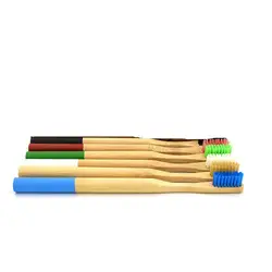 1 шт. Bamboo Зубная щётка натуральный бамбук Радуга эко-мягкий щетины деревянной ручкой зубная щетка путешествия Уход за полостью рта