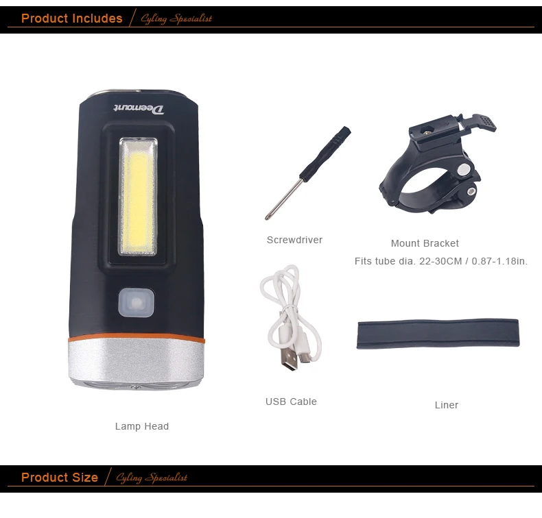 Flash Deal Deemount Cycling Front Lighting Bicycle Headlight Front Lamp T6 Cree U2 COB LED Torch Lantern Internal Battery Type USB Charge 1