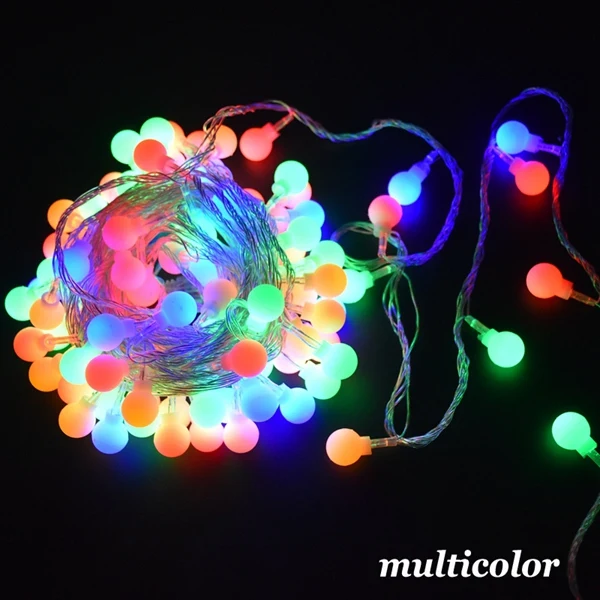 Multicolor 3 м 6 м 10 м сказочная гирлянда светодиодный шар гирлянды водонепроницаемый для рождественской елки свадьбы дома внутреннего украшения на батарейках - Испускаемый цвет: Multicolor