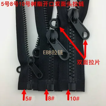 

2pcs/lot Separable Long All Plastic Open End Zippers Outdoor Sleeping Bag Tent Black Jacket Tailor Sewing Accessories