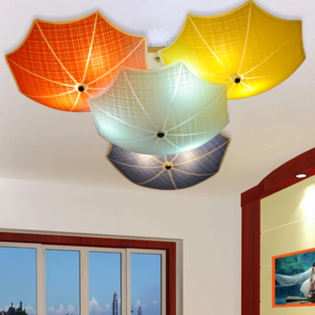 Modern Creative Children Bedroom E27 Bulb Ceiling Lamps Multi Modern Creative Children Bedroom E27 Bulb Ceiling Lamps Multi Colorful Umbrella Gl Lampshade Kids Room