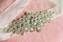 Handmade Women Wedding Accessories Crystal Wedding Belt Satin Rhinestone Evening Prom Dress Belt Bridal Ribbon Sash Bridesmaids