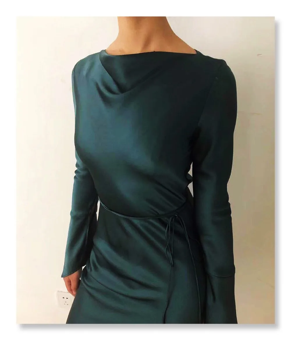 Индивидуальное платье из натурального шелка однотонное пикантное шелковое