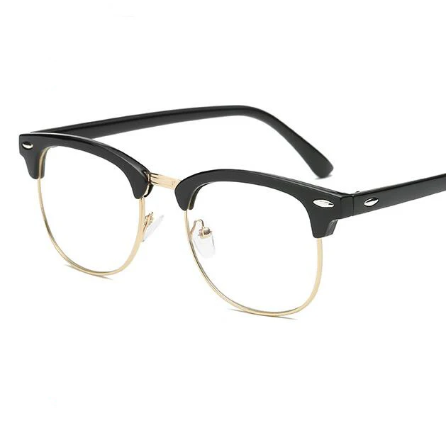 1,0-1,5 до-6,0 с заклепками, полуоправа, близорукие очки для женщин, мужчин, 1,56, Индекс преломления, ретро квадратные очки для близорукости - Цвет оправы: Myopia 200