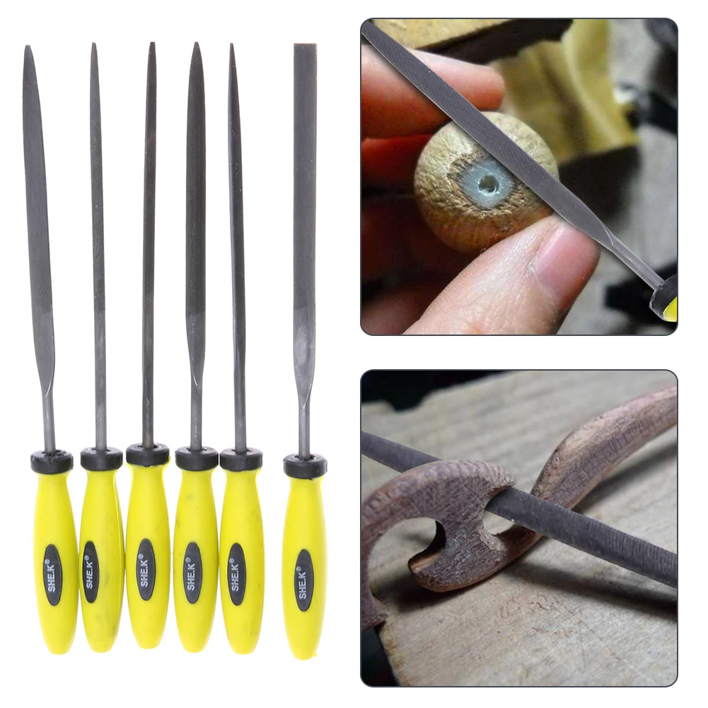 Wholesale 6pcs Aluminum Alloy 3mm Metal Files Assorted Rasp Diamond