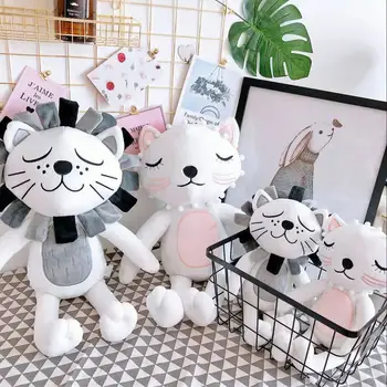 

Kawaii Plush Lion Doll Toys Children Room Decor Soft Stuffed Animal Doll for Kid Baby Appease Doll Photo Props Christmas Gift