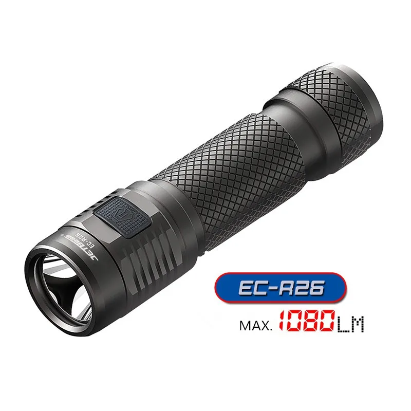 

Rechargeable Mini Flashlight JETBeam EC-R26 Cree XP-L max. 1080lumens bean distance 155 meters small size torch with USB cable