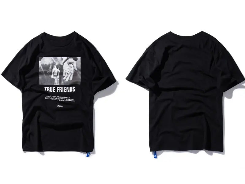 Hands Printed Short Sleeve T Shirts 4