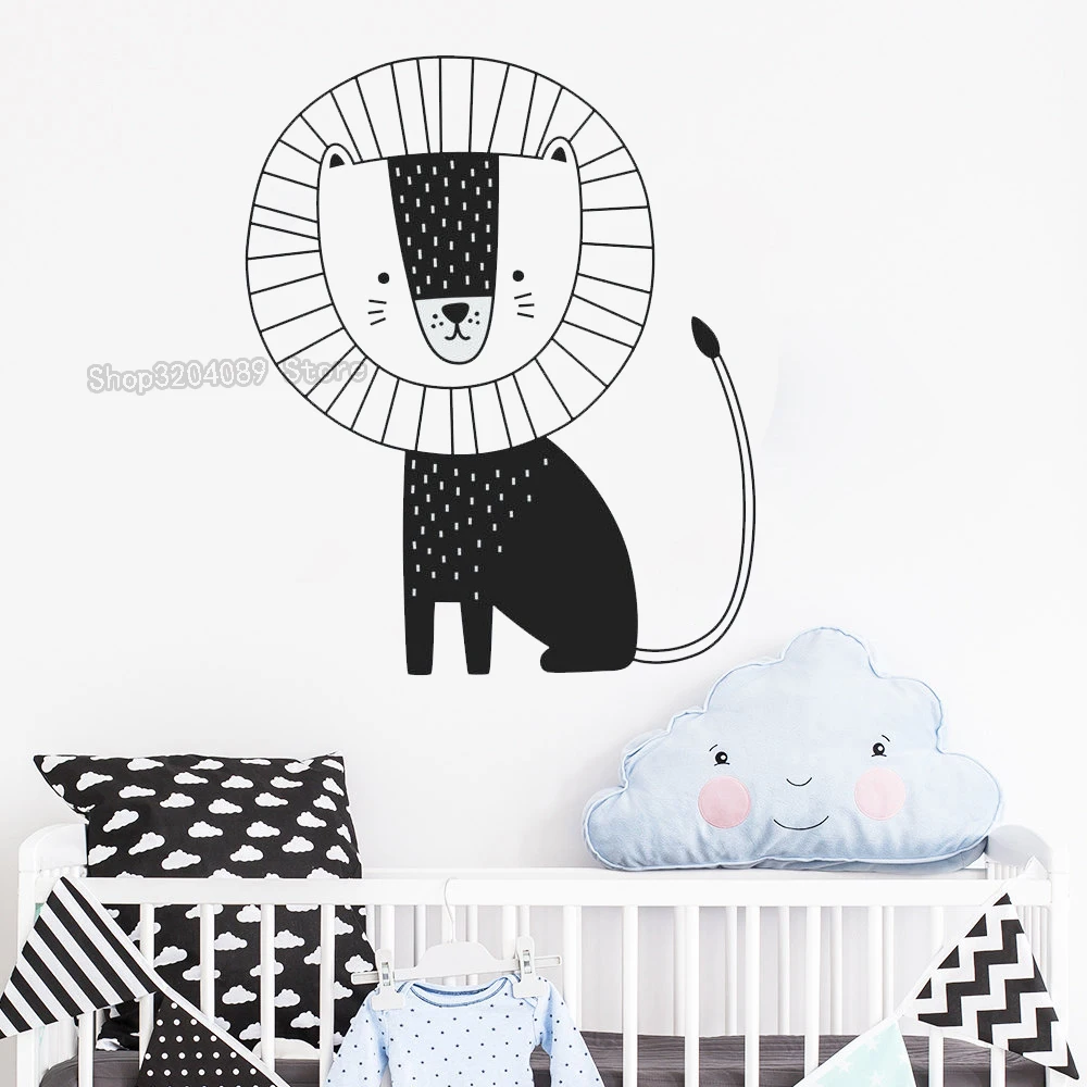 Jungle Animal Vinyl Wall Art Stickers Home Decoration Bedroom Cute Lion