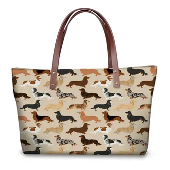 

ThiKin Women Tote Bags Animal Dachshund Dog Pattern Large Handbags for Female Luxury Shopping Bag Youth Girls Casual Bolsa