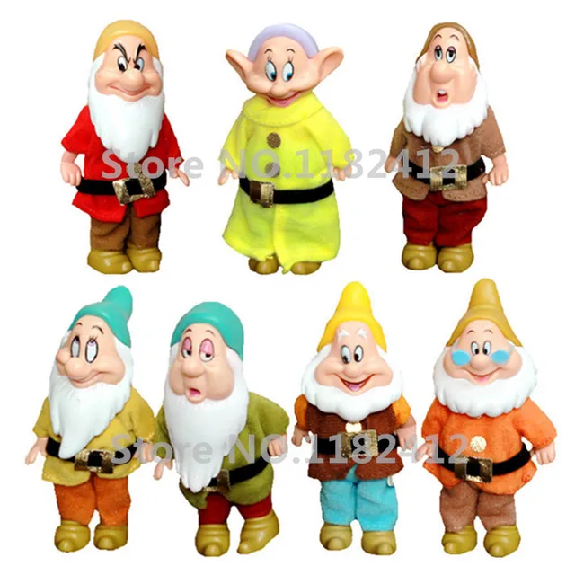 8Pcs Biancaneve e i Sette Nani Action Figure Giocattoli PVC Bambole Regalo S