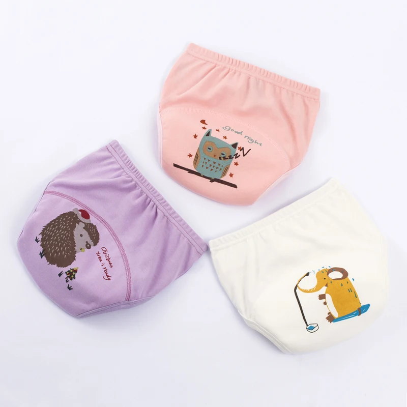 Soft Cotton Baby Diapers Reusable Nappies Cloth Baby Training Panties Toddle Boys Underwear Unisex Durable Cartoon Cotton Briefs