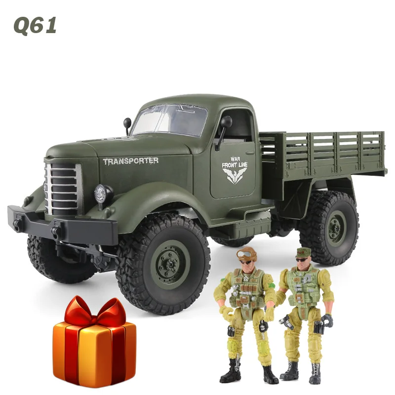 Q61-DarkGreen JJRC Q60 Q61 RC автомобиль 6WD 4WD внедорожный военный грузовик конверсия скорости яркие прожекторы дистанционное управление восхождения автомобиль игрушки для детей - Цвет: Q61-DarkGreen