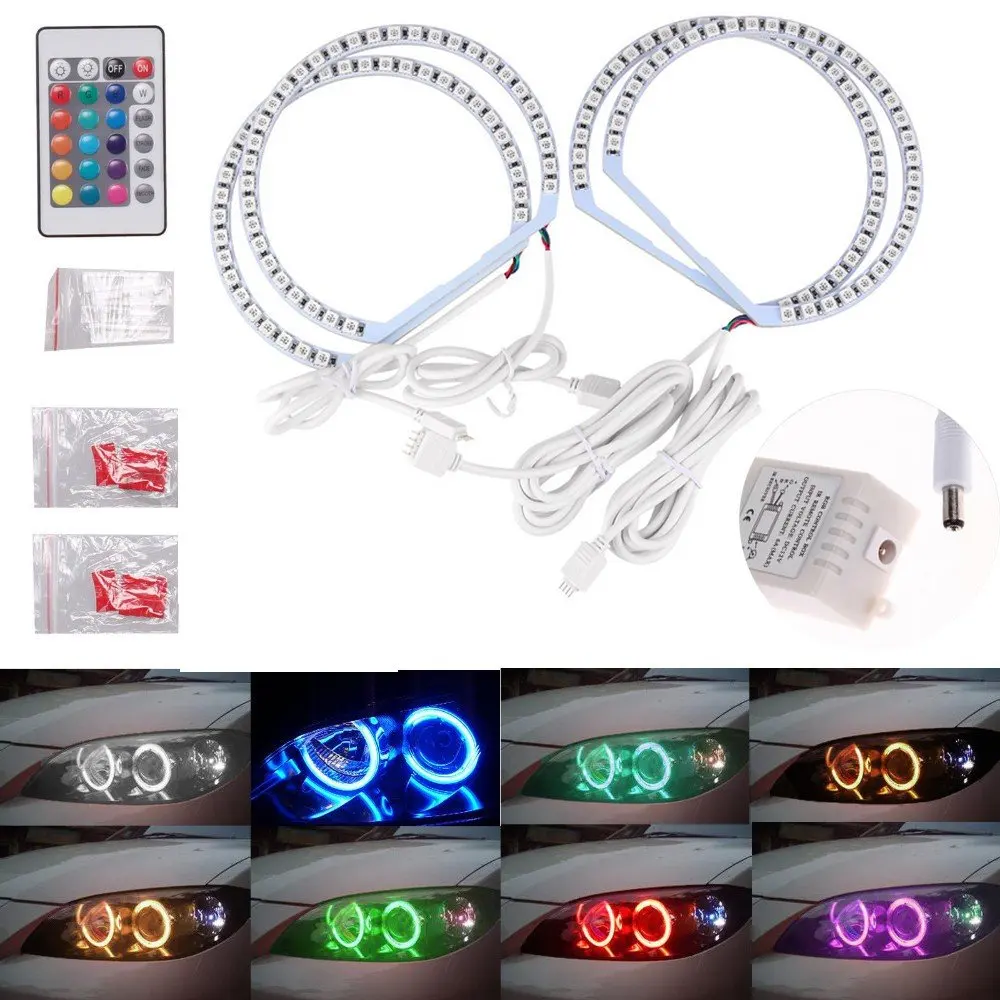 4131 мм многоцветный RGB LED Angel Eye Halo кольца свет для BMW E46 E38 E39 3 5 7 серии ST189 | Лампы и