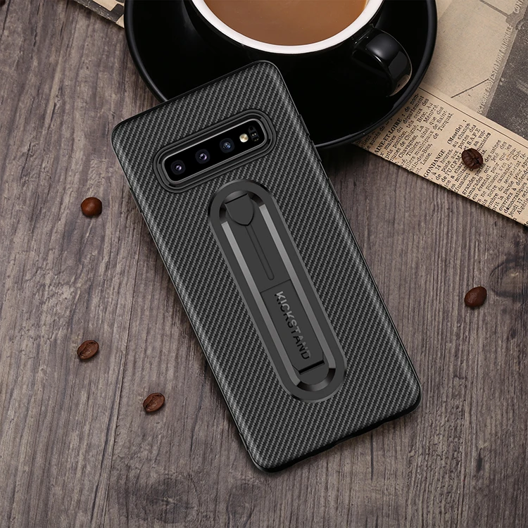 

Toraise For Samsung galaxy S10 Case Hidden Kickstand Soft TPU Carbon Fiber Silicone Case for Samsung S10 Plus S10 e s10e Cover