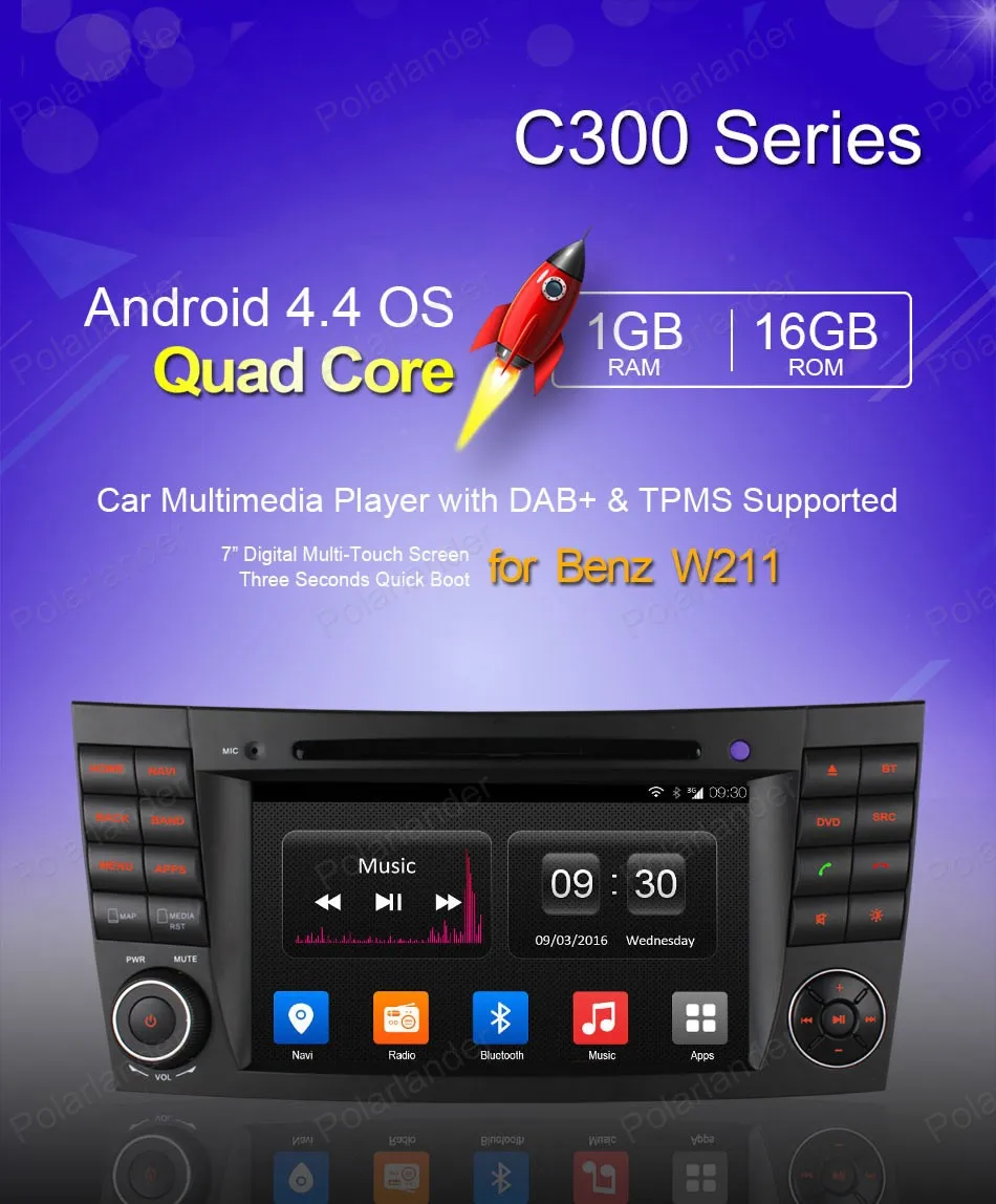 Sale Android4.4 Car CD DVD player Support DTV GPS BT 3G WiFi DAB+ TPMS FM AM radio For B/enz E C/lass W211 W209 W219 6