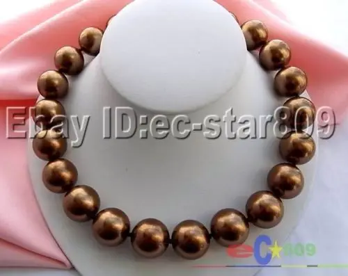 

17" 20MM CHOCOLATE COFFEE SOUTHSEA SHELL PEARL NECLACE