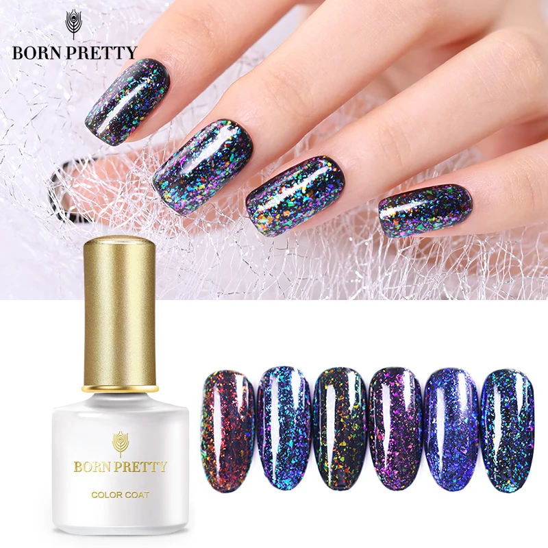 

BORN PRETTY Chameleon Glitter Nail Gel Polish 6ml Sequins Soak Off UV Gel Lacquer Varnish Manicure Black Base Needed