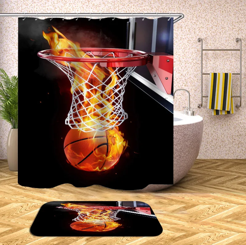 

Cast basketball Print Waterproof Shower Curtain Polyester Fabric Bath Curtain Home Bathroom Curtains