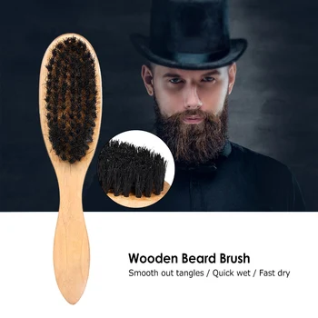 

Men's Beard Shaving Brush Wooden Handle Boar Bristle Hair Brush Massage Skin Facial Cleaning Shaving Brush Razor Beard Comb