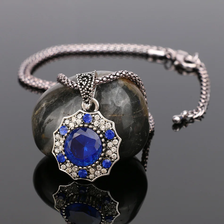 Женское Ожерелье с кулоном винтажное из тибетского серебряного сплава