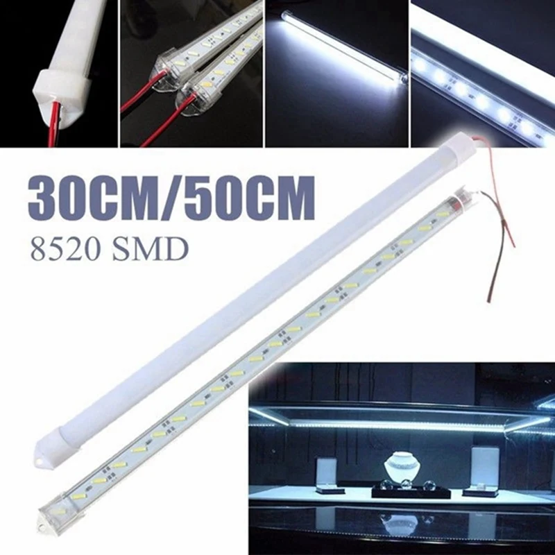8520 SMD 30/50cm 21/36 LED Strip Light Aluminum Case Milk Clear Hard Cabinet LED Bar Light DC12V