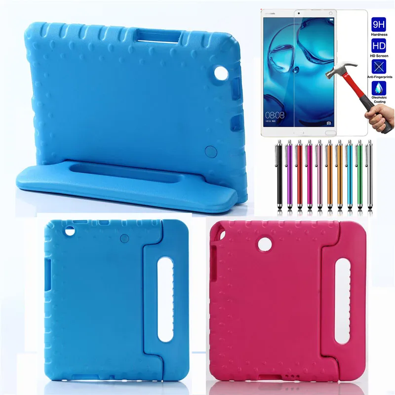 For Huawei Mediapad M3 8.4 inch Shockproof Silicone Case Free 9H Screen
