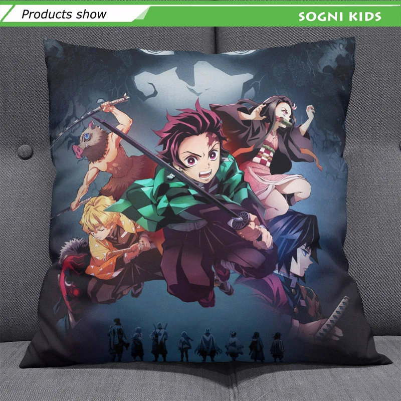 1Pcs Creative Cartoon kimetsu no yaiba Pillow Annie Stuffed Short Plush Office Travel Rest Soft Cushions Home Decor Gift