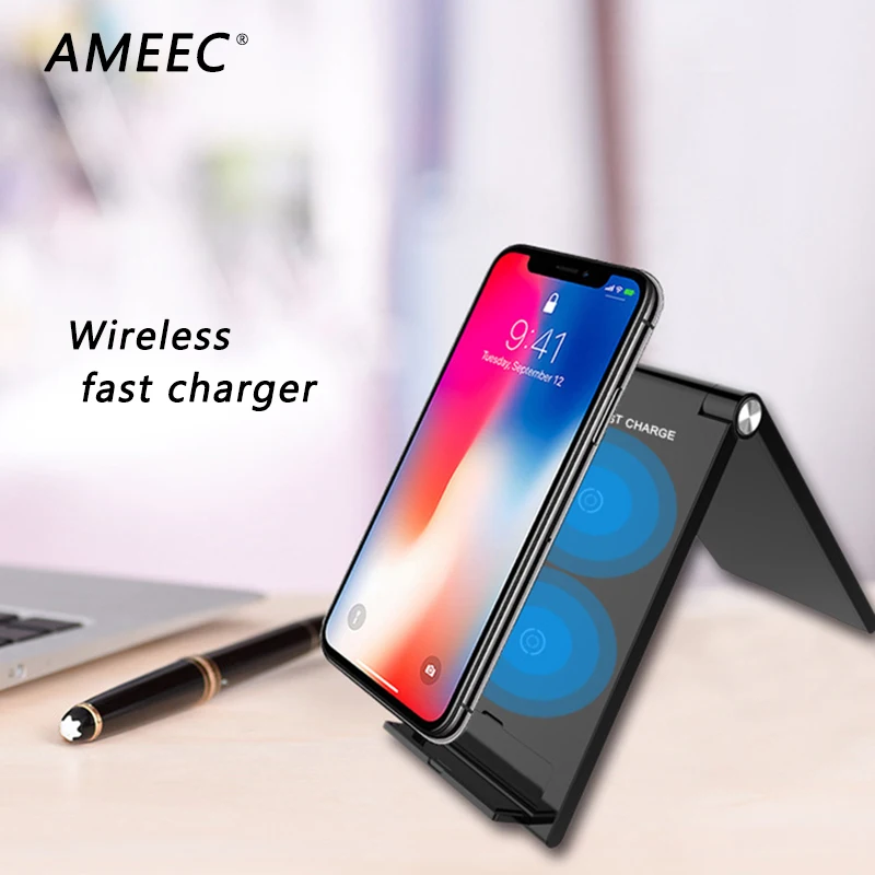 Collapsible Fast Wireless Charger for iPhone X 8 plus Samsung Galaxy S8 + S9+ S7 S6 Edge Nexus 5 Lumia820 Charging Dock | Мобильные