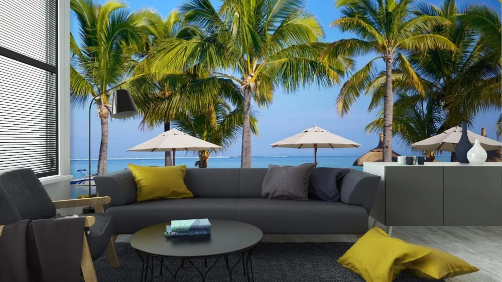 self-adhesive-wall-murals-styles-themes-virtual-category-swimming-pool-with-umbrellas-on-beach-in-mauritius
