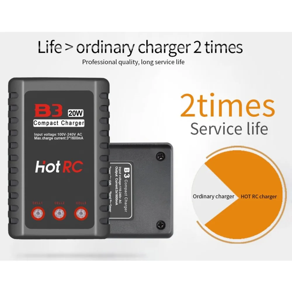 HOTRC B3 20 Вт 1.6A 110 240 В переменного тока светодиодный индикатор Батарея баланс