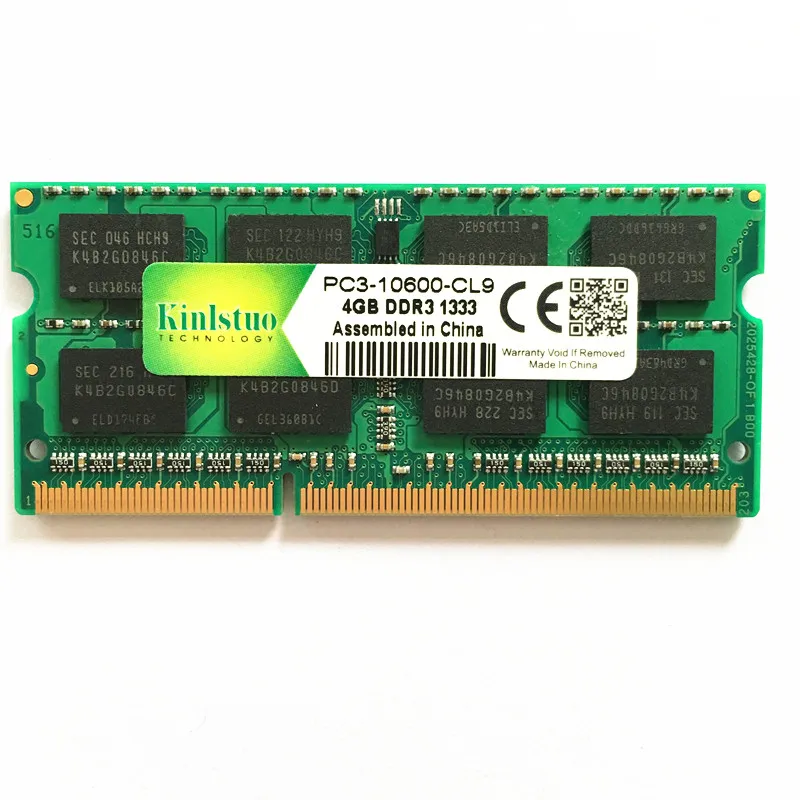 Original de Memória Ram para Laptop Mhz de 4 Kinlstuo 4 gb 2rx8 Pc3-10600s Frete Grátis Ddr3 4g 1333 1rx8