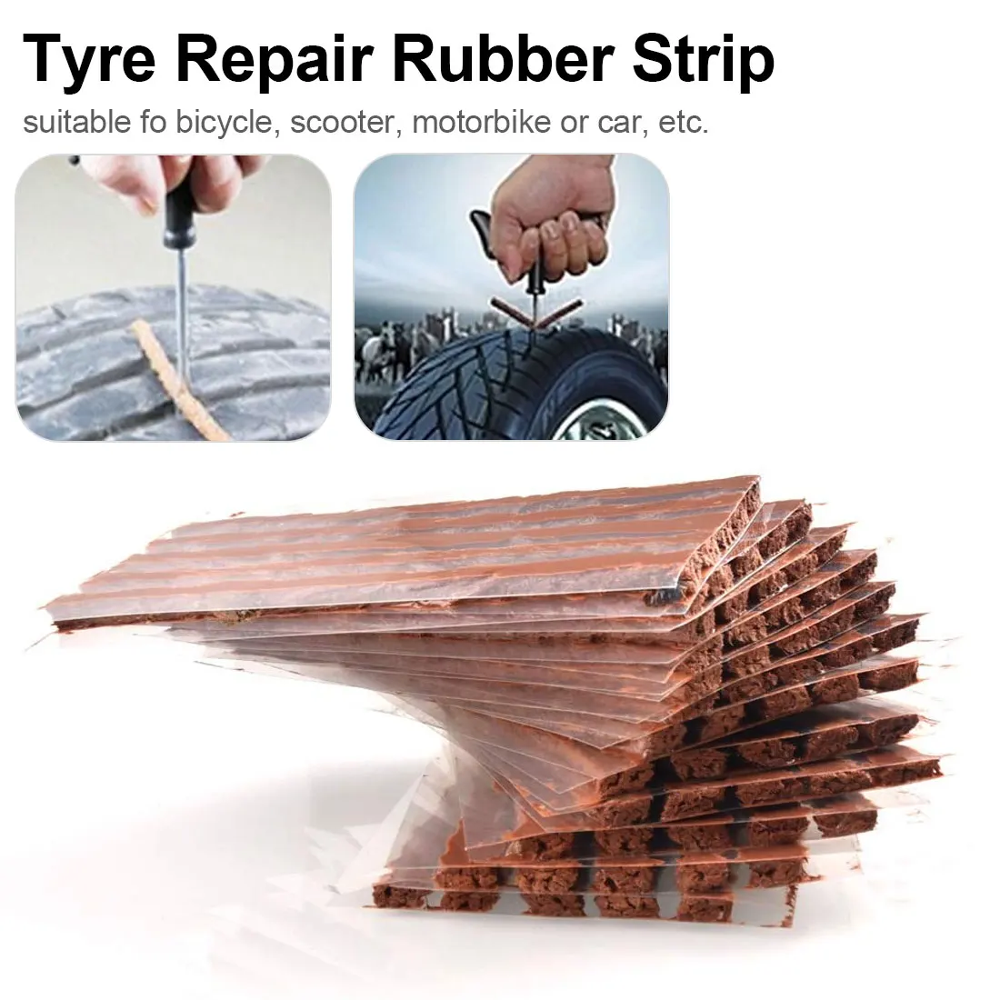 

Dewtreetali 5Pcs Tubeless Tire Repair Tools Strips Stiring Glue For Tyre Puncture Emergency Tyre Repairing rubber sealing strip