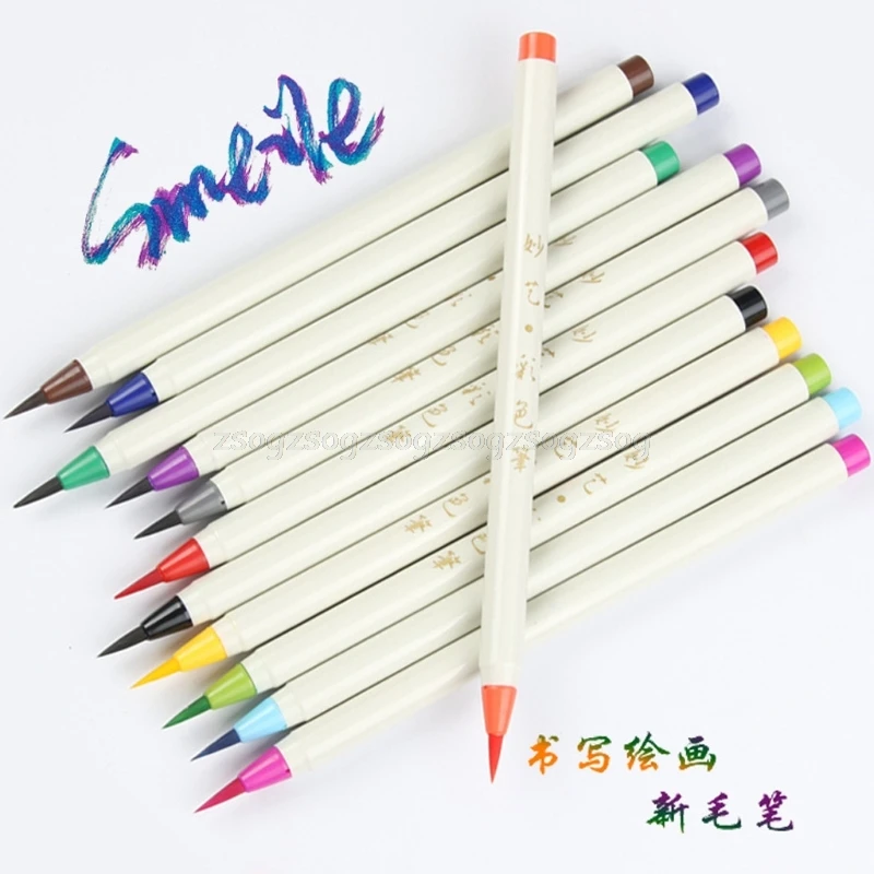 

Beautiful Painting Brush Soft Tip Refillable Watercolor Markers Calligraphy Pen F21 19 Dropship