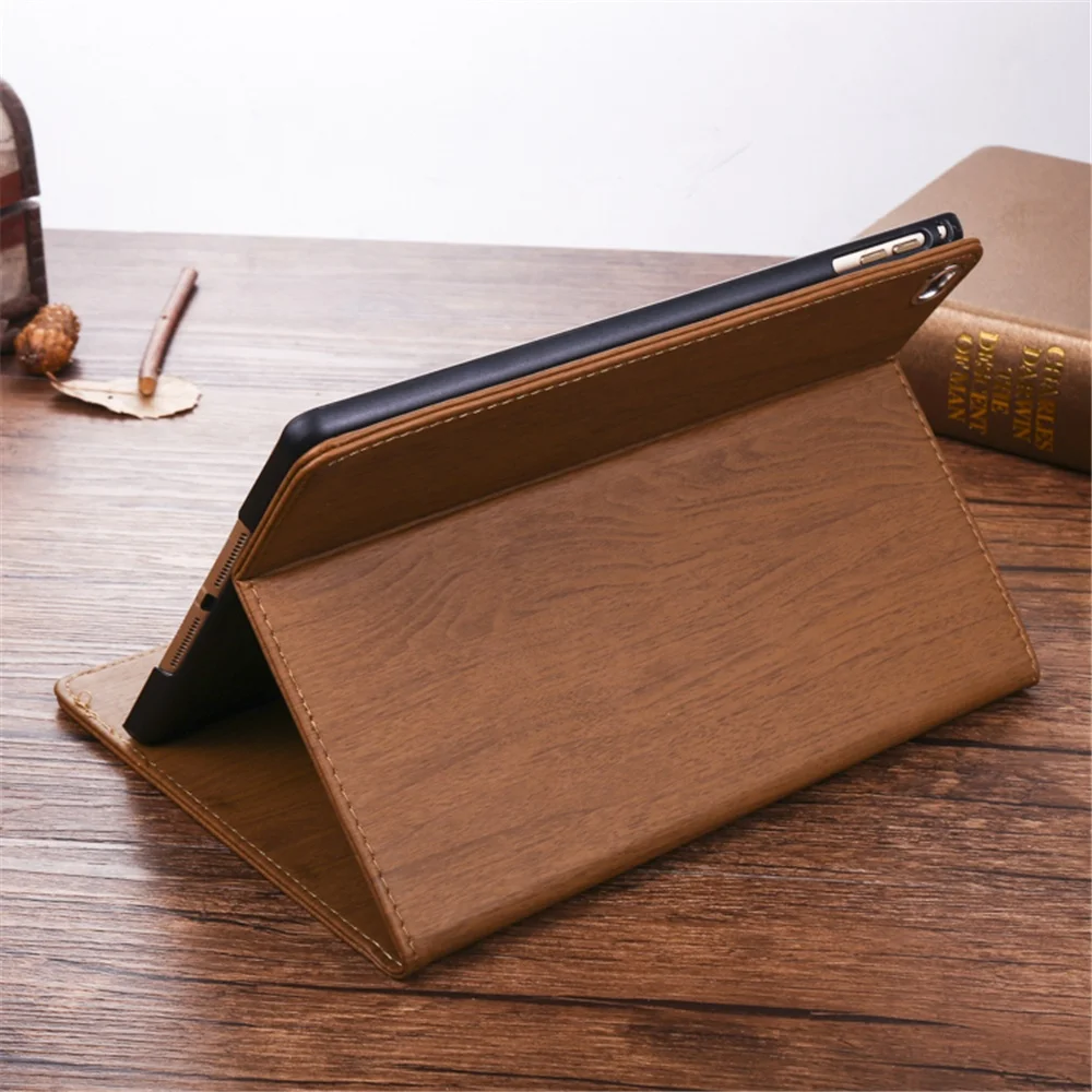 Kemile для iPad mini 5 7 9 чехол Авто Сон проснуться стенд ретро текстура древесины Smart Cover 4