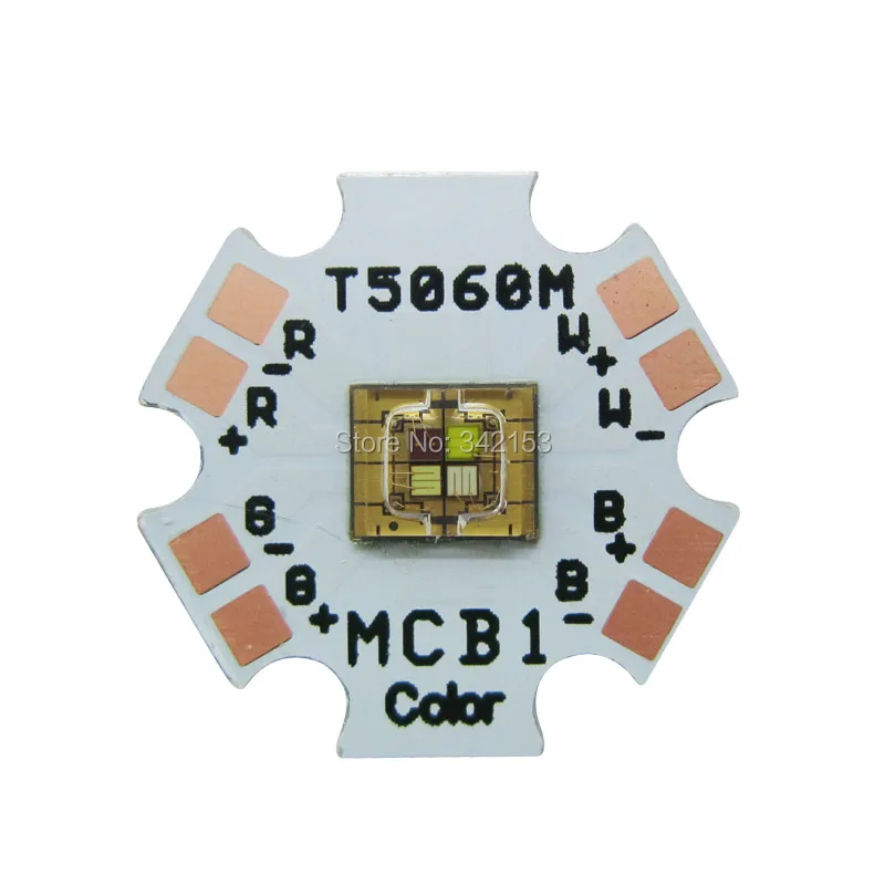 

SemiLEDs T5060M-MCB1 5060 RGBW High Power Led Emitter Lamp Light Red 620-635NM Green 520-535NM Blue 450-460NM White 6000-7000K