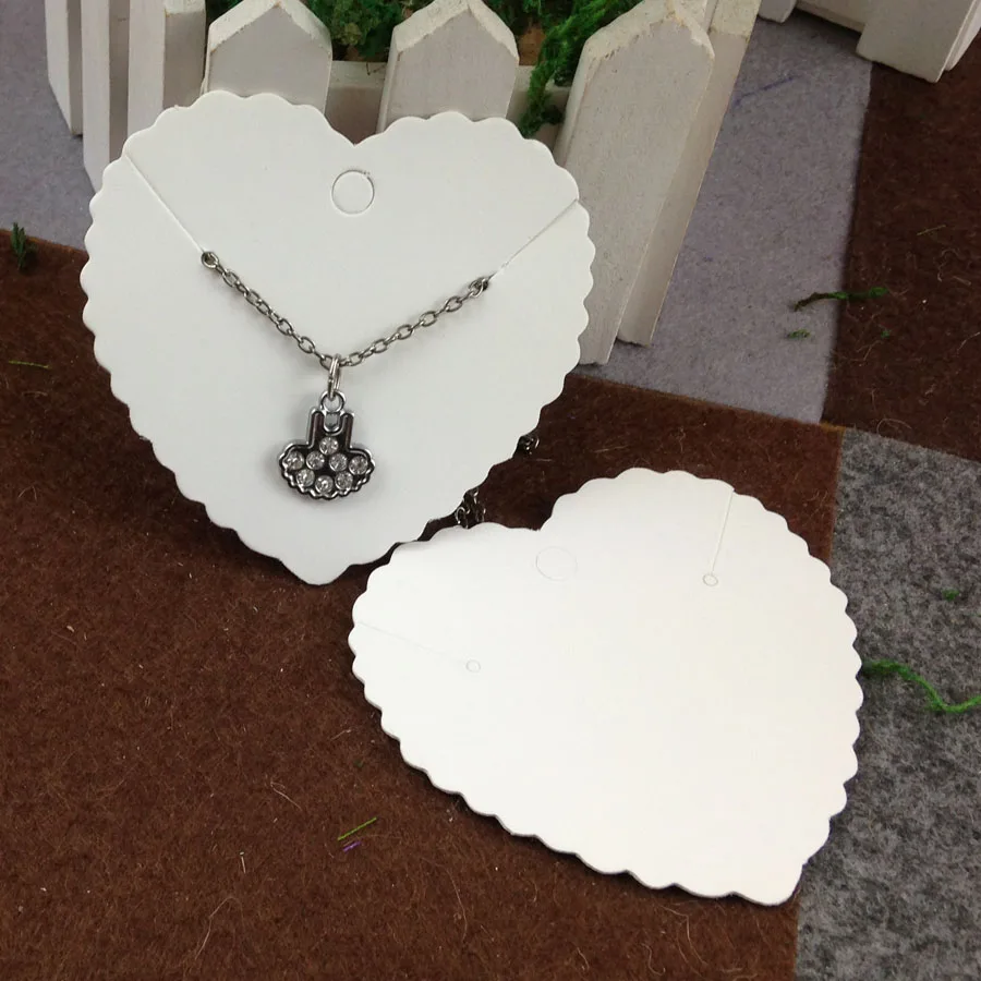 

100 шт./лот серьги и ожерелье в форме сердца бумажная карточка модные очаровательные браслеты ожерелья витринные упаковочные карточки