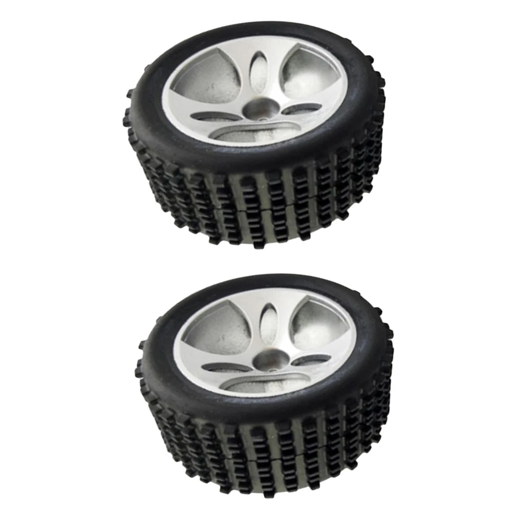 2Pcs Black Plastic Wheel Hex Rim Tire Tyre for Wltoys A959 RC Crawler Buggy