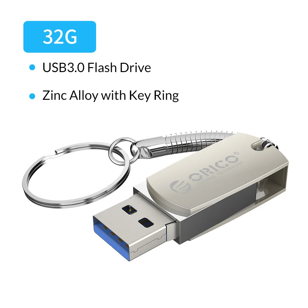 ORICO USB3.0 флеш-накопитель 64 ГБ 32 ГБ 16 ГБ USB металлический с кольцом для ключей флеш-накопитель USB накопитель флеш-накопитель портативный