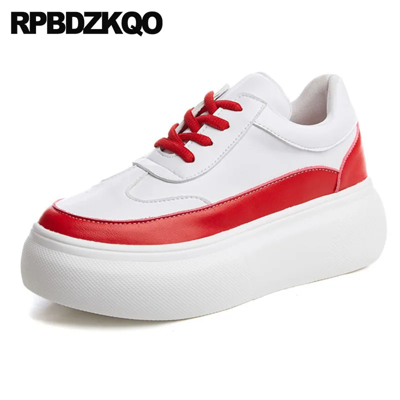 

harajuku muffin sneakers lace up thick sole size 35 creepers designer shoes women luxury 2018 trainers platform red elevator